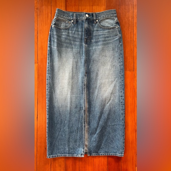 NWOT Madewell Denim Mid-Rise Maxi Skirt in Pratt Wash - Size 25 - Picture 7 of 10